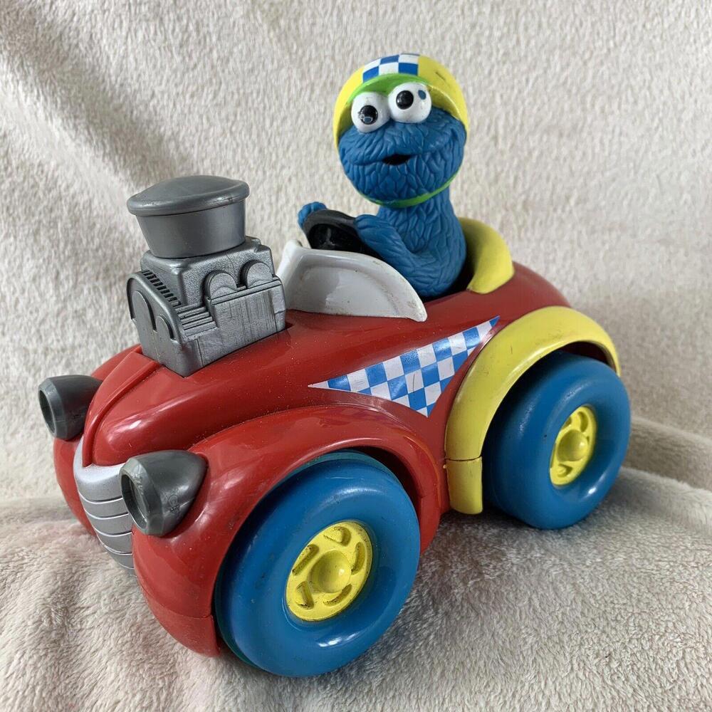 Vintage Tyco 1998 Sesame Street Cookie Monster Press 'n Go Car 7” Toddler Toy​